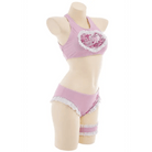 Kawaii Pink Bikini Set with Ruffled Shark Design for Summer Fun - Cosparty