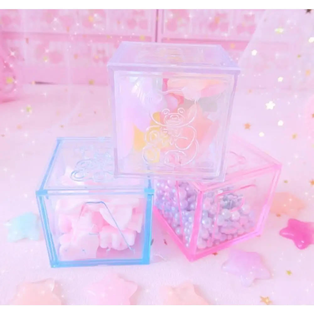 Kawaii Pink Block Storage Building Blocks 3x3cm Available - storage