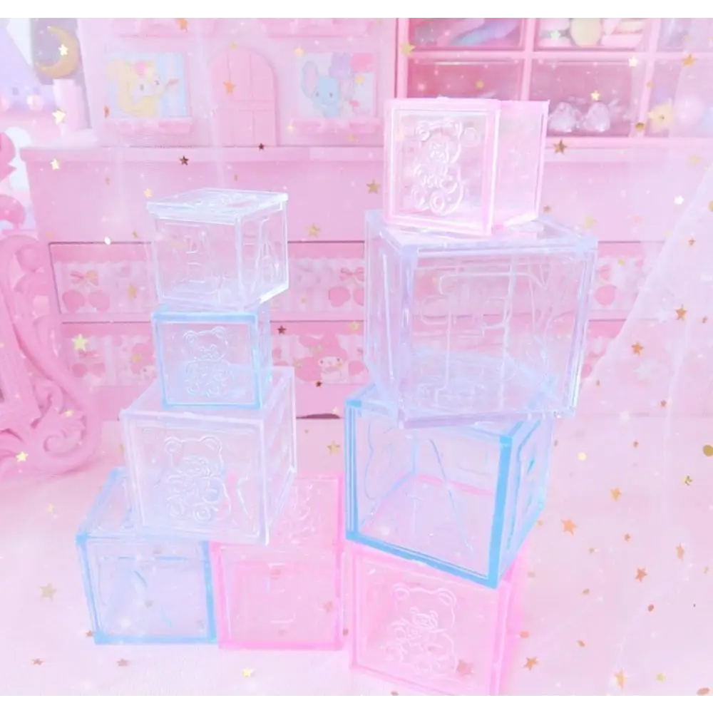 Kawaii Pink Block Storage Building Blocks 3x3cm Available - storage