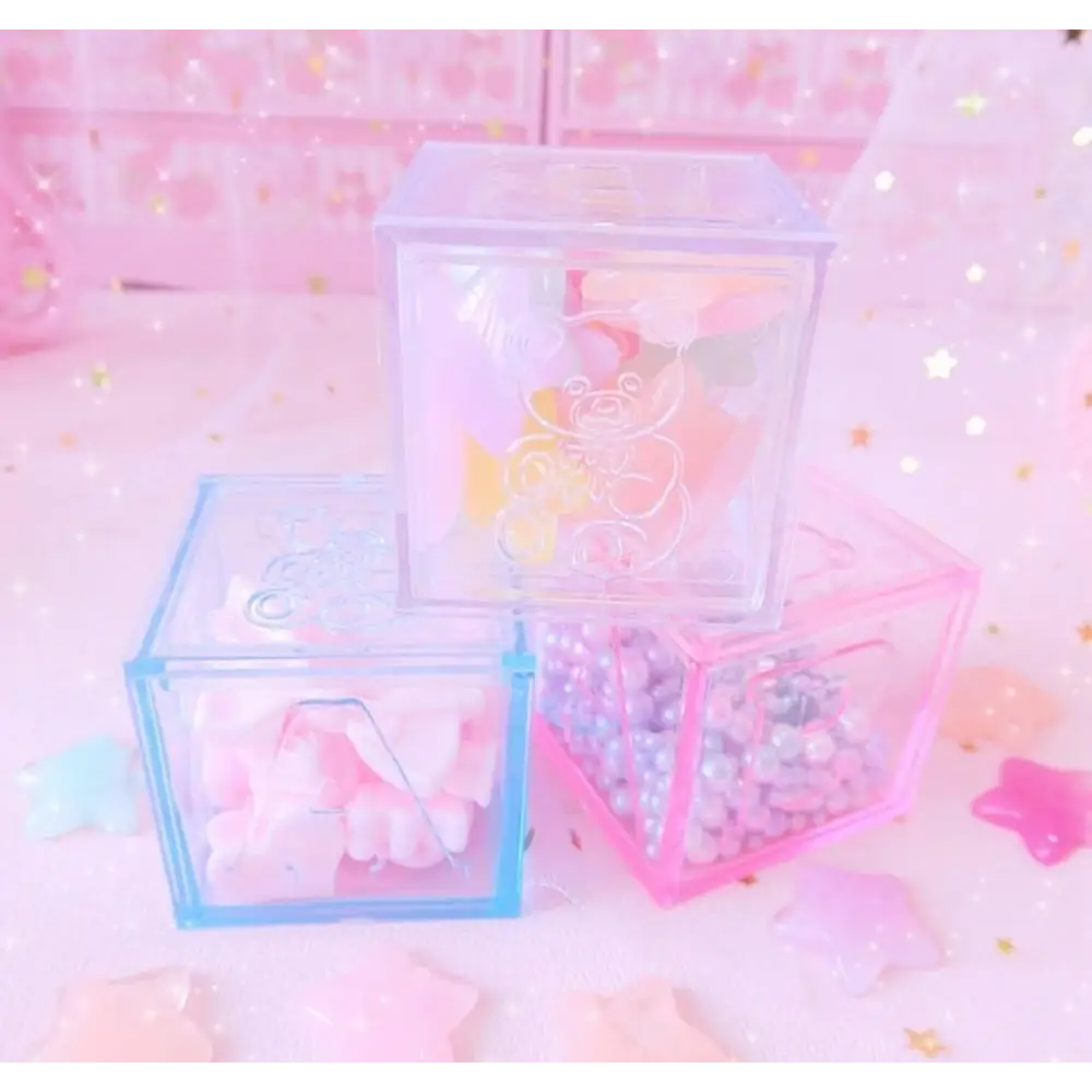 Kawaii Pink Block Storage Building Blocks 3x3cm Available - storage