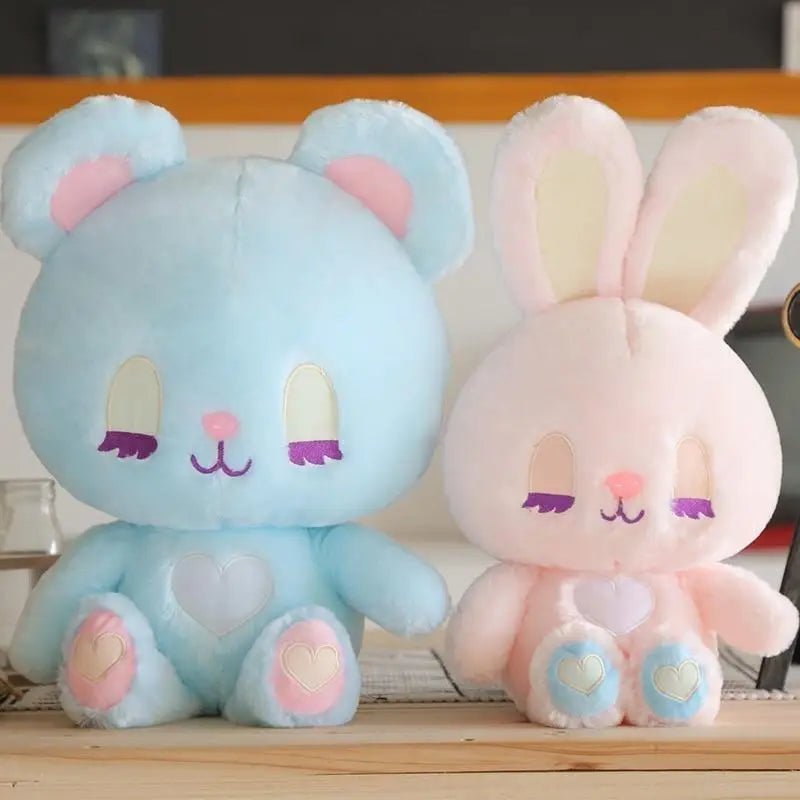 Kawaii Pink Bunny and Blue Bear Plush Available Now Org In Stock - Cosparty