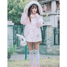 Kawaii Pink Bunny Windbreaker Winter Jacket - Cosparty