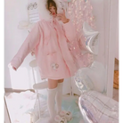 Kawaii Pink Bunny Windbreaker Winter Jacket - coat