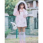 Kawaii Pink Bunny Windbreaker Winter Jacket - coat