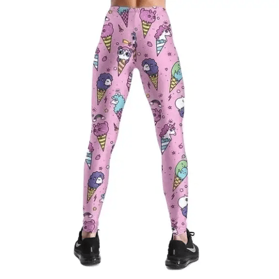 Kawaii Pink Ice Cream Sprinkles Yoga Pants for All - Day Comfort - Cosparty