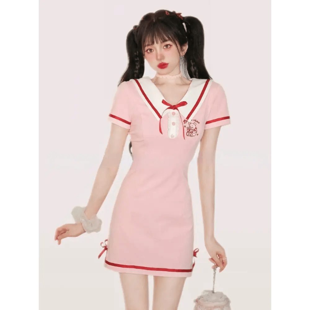 Kawaii Pink Princess Dress with Cozy Academia Vibes - Cosparty