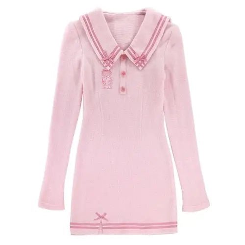 Kawaii Pink Princess Sweater Dress for Cozy Angel Vibes - Cosparty