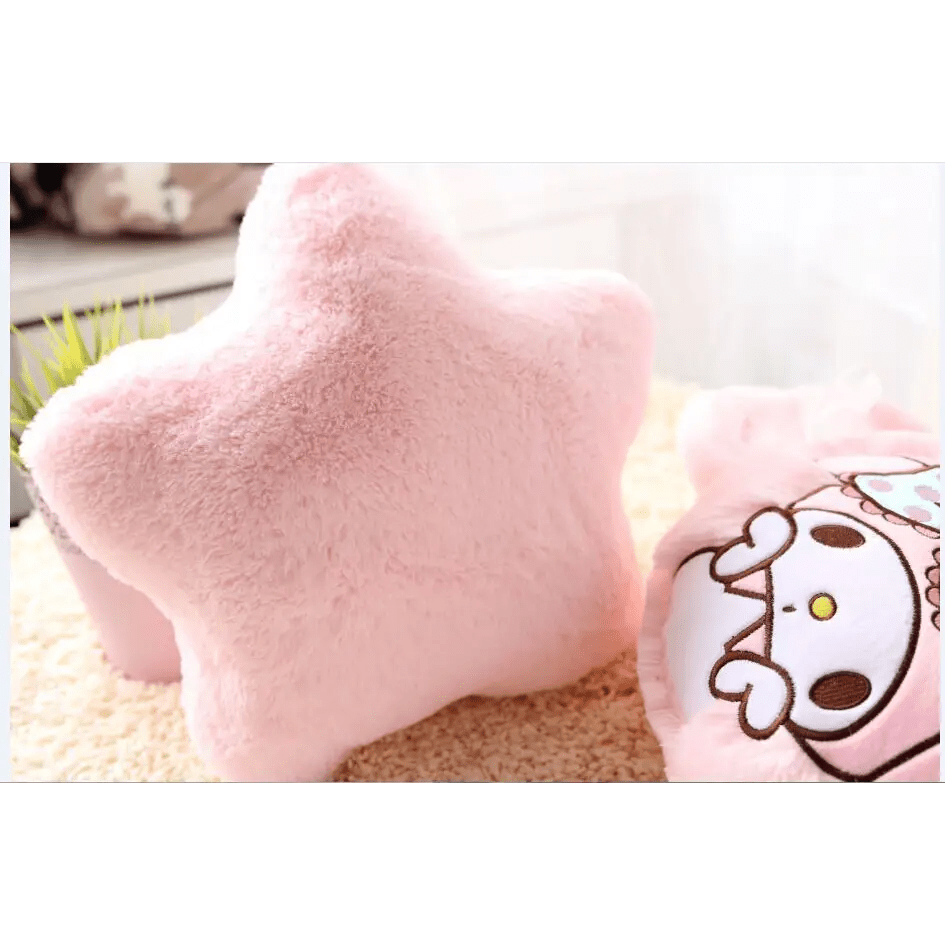 Kawaii Plush Pillow in Soft Pink with Adorable Designs - Cosparty