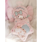 Kawaii Plush Pillow in Soft Pink with Adorable Designs - Plush