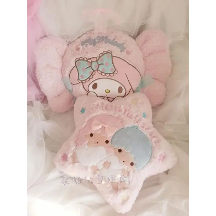 Kawaii Plush Pillow in Soft Pink with Adorable Designs - Plush