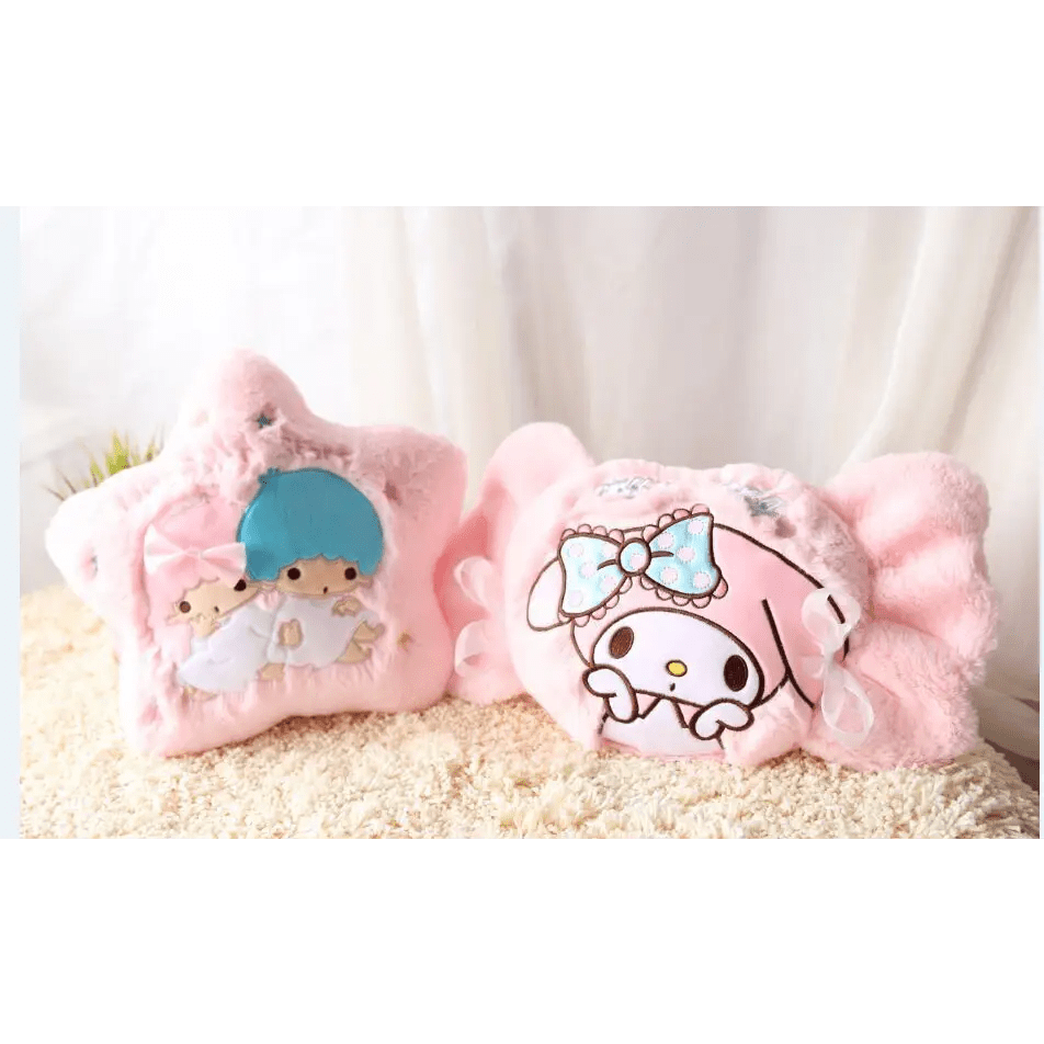 Kawaii Plush Pillow in Soft Pink with Adorable Designs - Cosparty