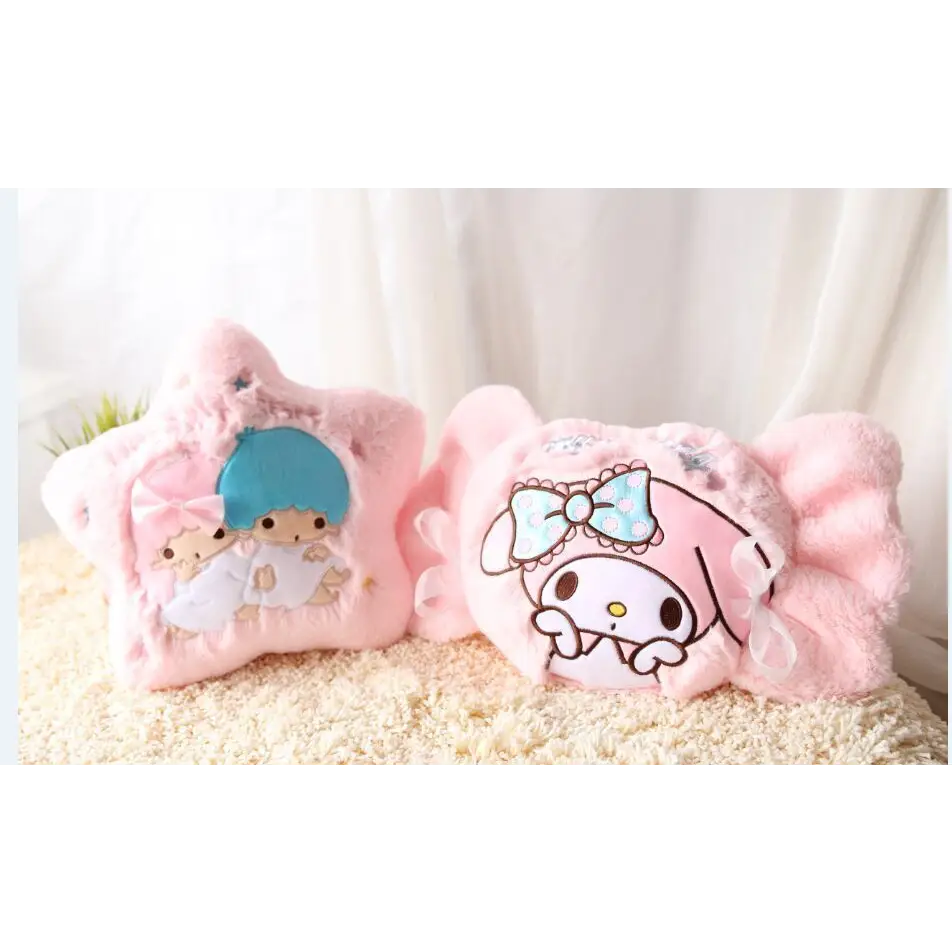 Kawaii Plush Pillow in Soft Pink with Adorable Designs - Plush