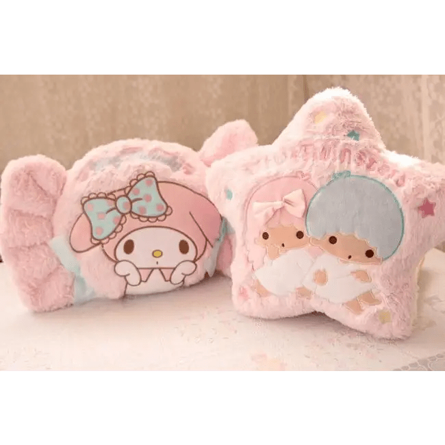 Kawaii Plush Pillow in Soft Pink with Adorable Designs - Cosparty