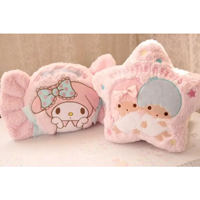 Kawaii Plush Pillow in Soft Pink with Adorable Designs - Plush