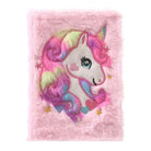 Kawaii Plush Unicorn Diary with Pastel Rainbow Embroidery - Cosparty
