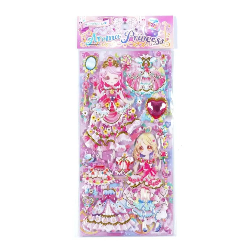 Kawaii Puffy Glitter Princess Stickers for Kids - Cosparty