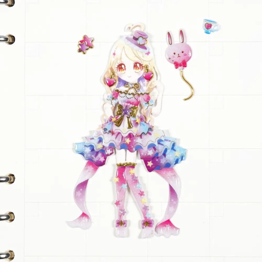 Kawaii Puffy Glitter Princess Stickers for Kids - Cosparty