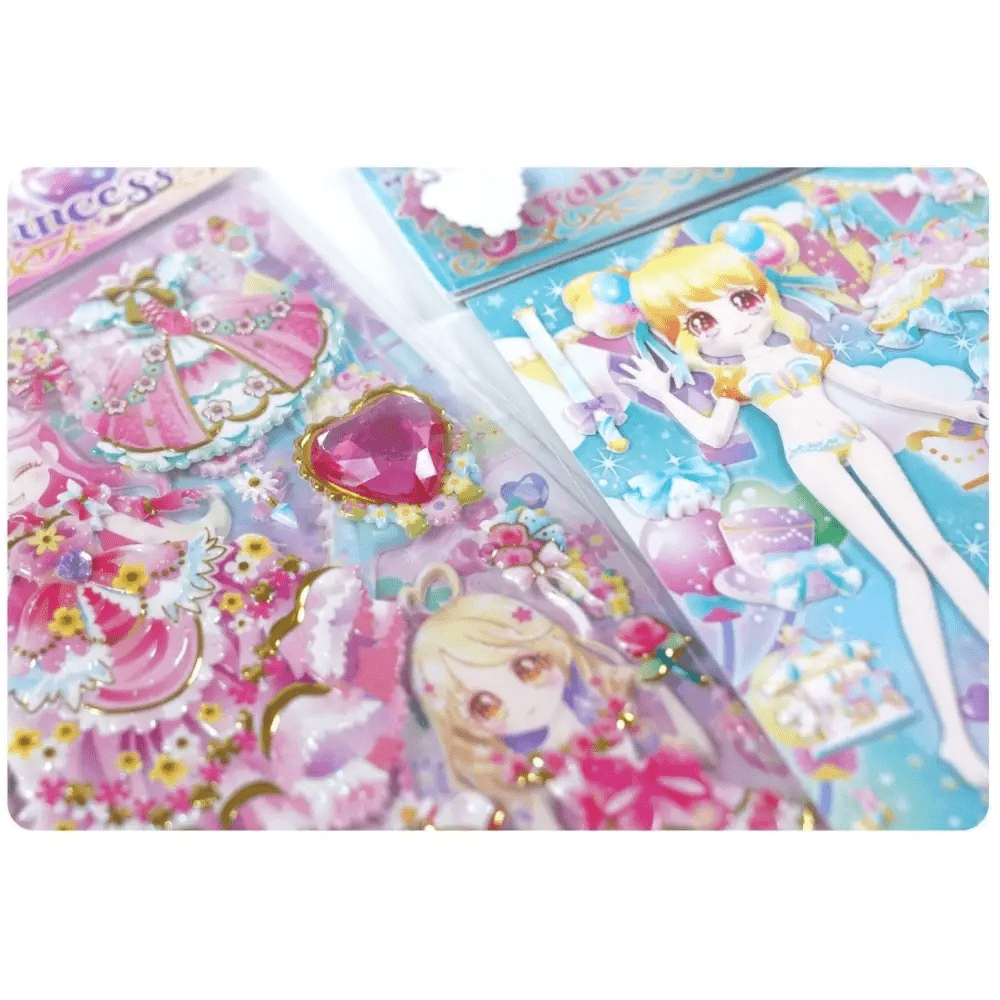 Kawaii Puffy Glitter Princess Stickers for Kids - Cosparty