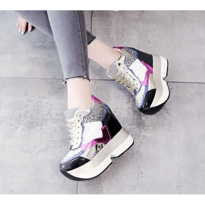 Kawaii Punk Rock Sequin Shoes Inspired by Harajuku Street Fashion - Cosparty