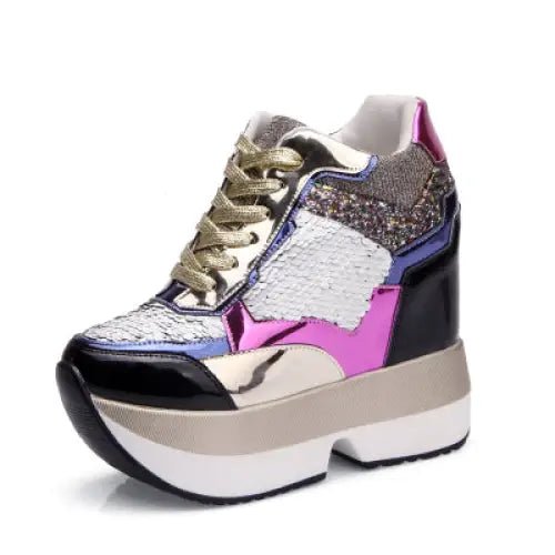 Kawaii Punk Rock Sequin Shoes Inspired by Harajuku Street Fashion - Cosparty