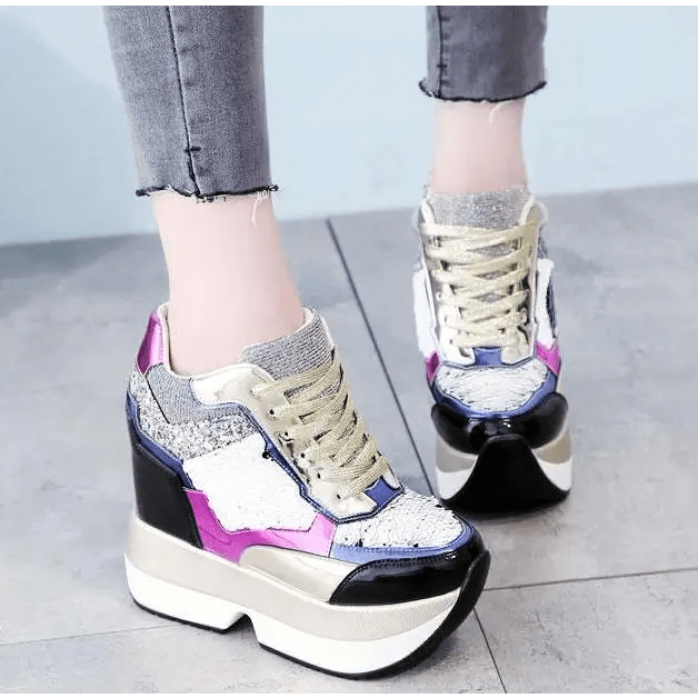 Kawaii Punk Rock Sequin Shoes Inspired by Harajuku Street Fashion - Cosparty