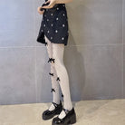 Kawaii Ribbon Embellished Fishnet Tights for Cosparties and Gothic Style - Socks