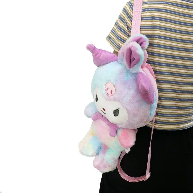 Kawaii Sanrio Character Plush Backpack with Ribbons and Embroidery - Backpack