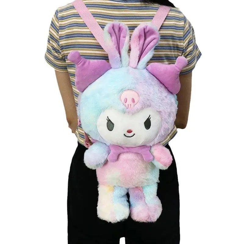 Kawaii Sanrio Character Plush Backpack with Ribbons and Embroidery - Cosparty