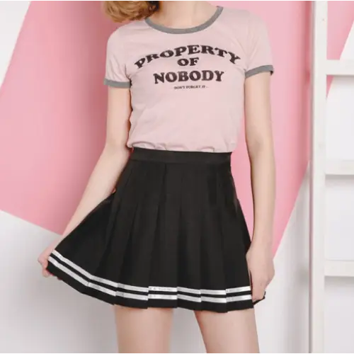 Kawaii School Girl Tennis Skirt with Perfect Pleating - Black / S - skirt