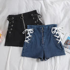 Kawaii Sky Blue Corset Denim Shorts for Sweet Summer Fashion - underwear