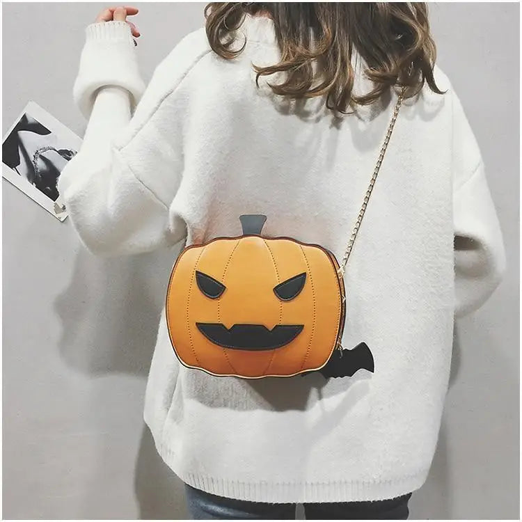 Kawaii Spooky Jack-O-Lantern Pumpkin Bag in New Condition - purse