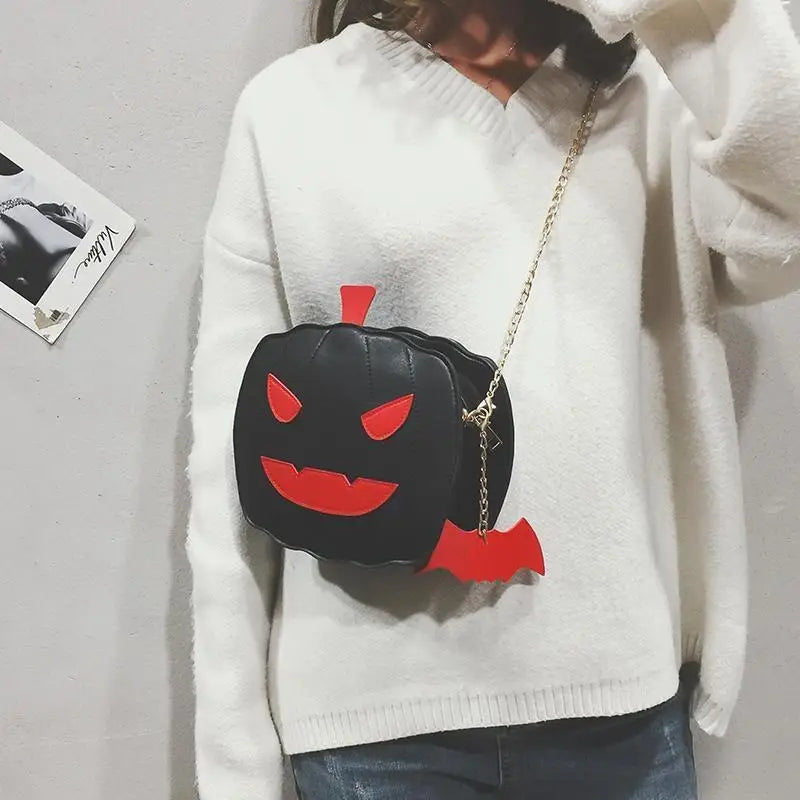 Kawaii Spooky Jack-O-Lantern Pumpkin Bag in New Condition - purse