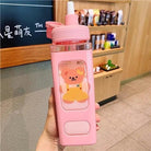 Kawaii Square Bunny and Bear Water Bottles for Stylish Hydration - Cosparty
