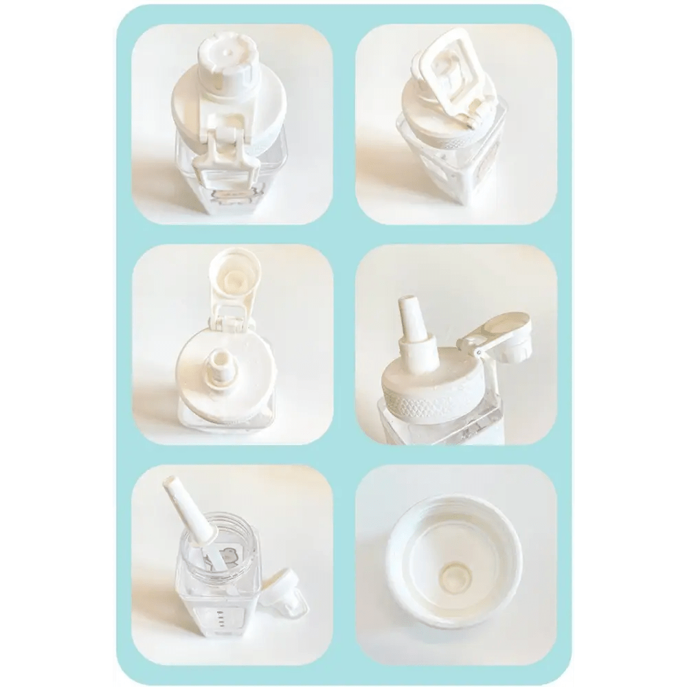 Kawaii Square Bunny and Bear Water Bottles for Stylish Hydration - Cosparty