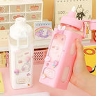 Kawaii Square Bunny and Bear Water Bottles for Stylish Hydration - Cosparty
