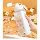 Candy Bun Water Bottles - 900ml / White Sticker Collage - bottles, drinking, drinkware, glass, glass bottle