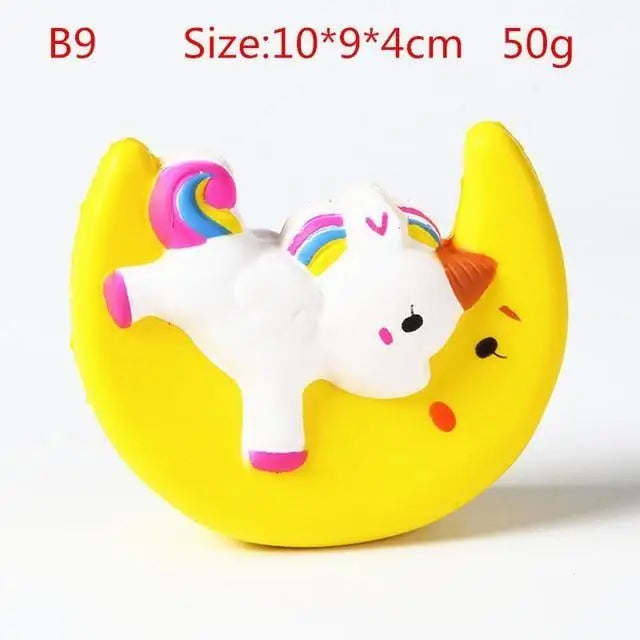 Kawaii Squishies (40+ Styles) - 10cm Yellow Moon Unicorn - squishy