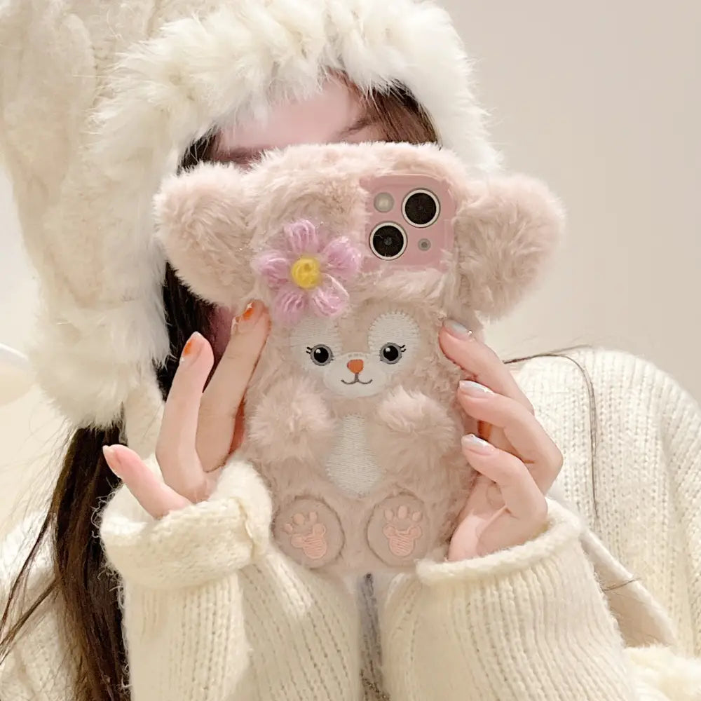 Fuzzy Baby Bear iPhone Case - For 11 - ddlg, furry case, fuzzy iphone cases