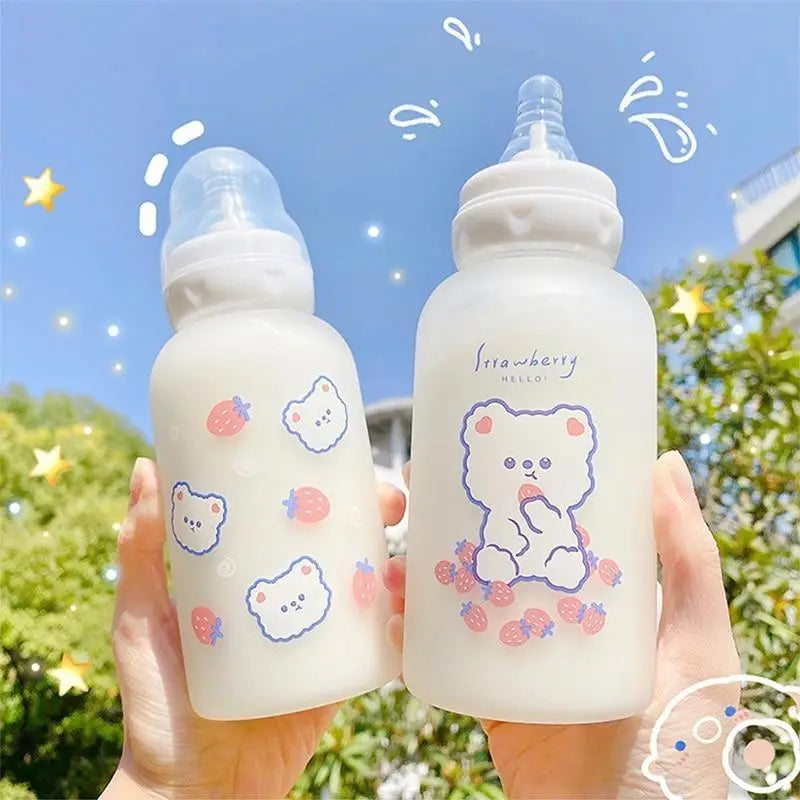 Kawaii Strawberry Bear Sippy Cup in Adorable Designs - cup