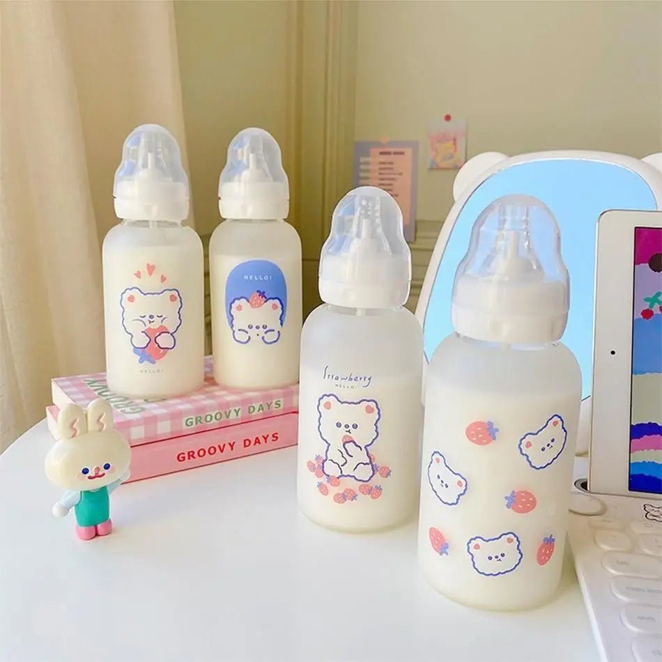 Kawaii Strawberry Bear Sippy Cup in Adorable Designs - Cosparty