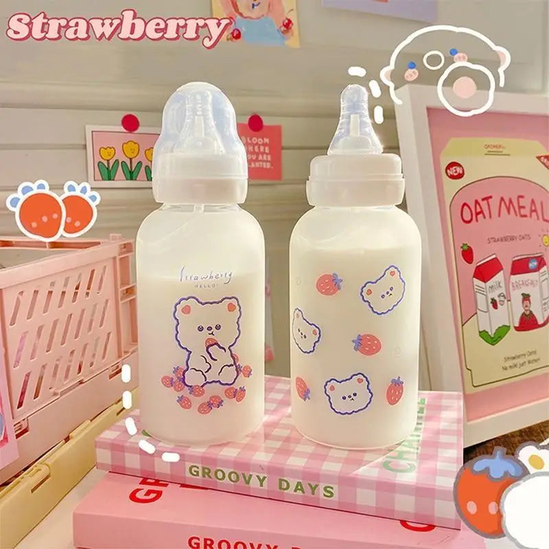 Kawaii Strawberry Bear Sippy Cup in Adorable Designs - cup