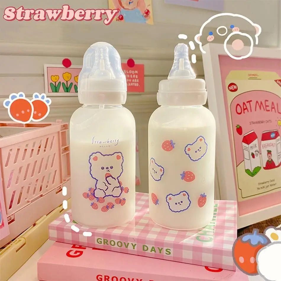 Kawaii Strawberry Bear Sippy Cup in Adorable Designs - Cosparty