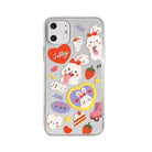 Kawaii Strawberry iPhone Case in Transparent Jelly Pink Chibi Moon Design - Cosparty
