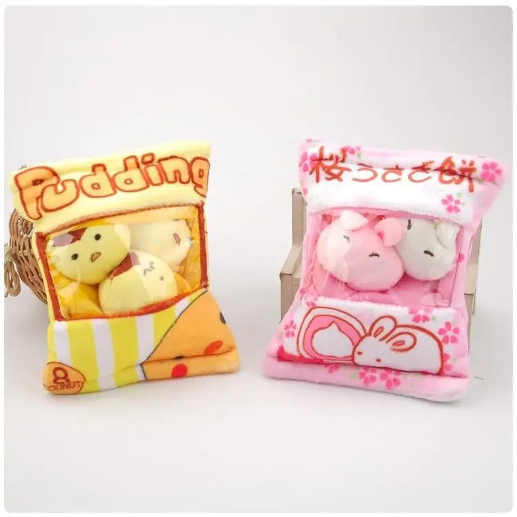 Kawaii Stuffies Inside with Adorable Baby Chicks and Pink Baby Buns - stuffed animal