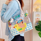 Kawaii Summer Beach Tote Bag in New Condition with Cute Animal Designs - Cosparty