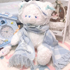 Kawaii Tartan Scarves in Blue Cinnamoroll and Pink My Melody Patterns - Cosparty