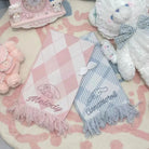 Kawaii Tartan Scarves in Blue Cinnamoroll and Pink My Melody Patterns - Cosparty