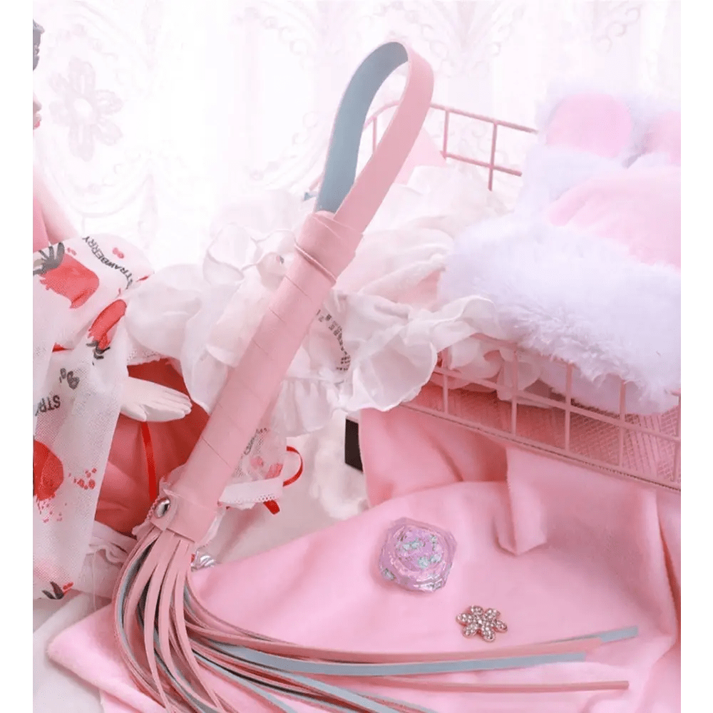 Kawaii Tassel Whip in Black and Pink for Playful Adventures - Cosparty