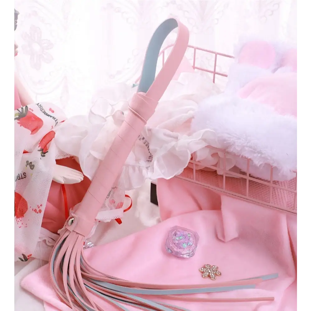 Kawaii Tassel Whip in Black and Pink for Playful Adventures - whip