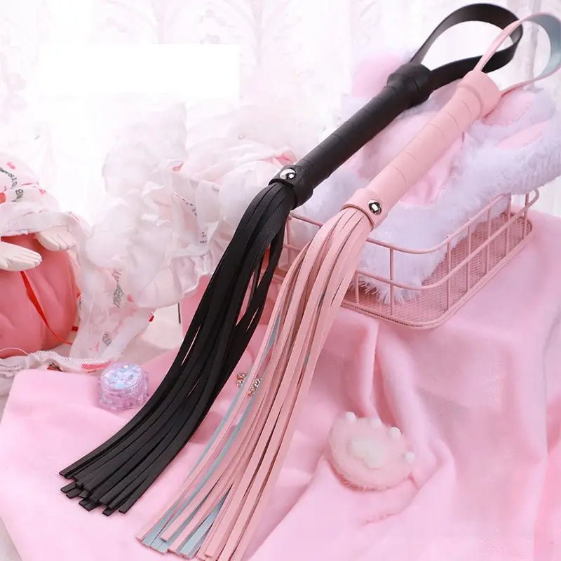 Kawaii Tassel Whip in Black and Pink for Playful Adventures - Cosparty
